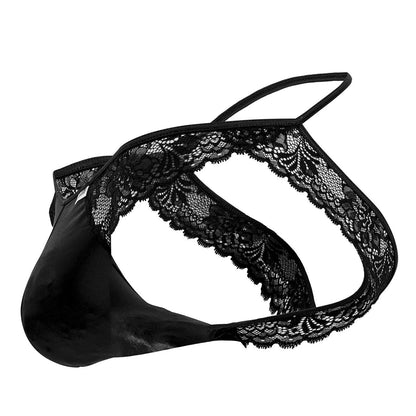 CandyMan Men's Underwear 99721 Lace Jockstrap Color Black