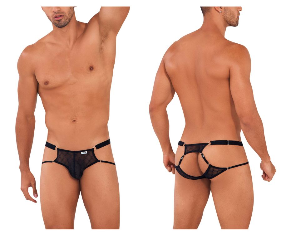CandyMan Men's Underwear 99730 Lace Jockstrap Color Black