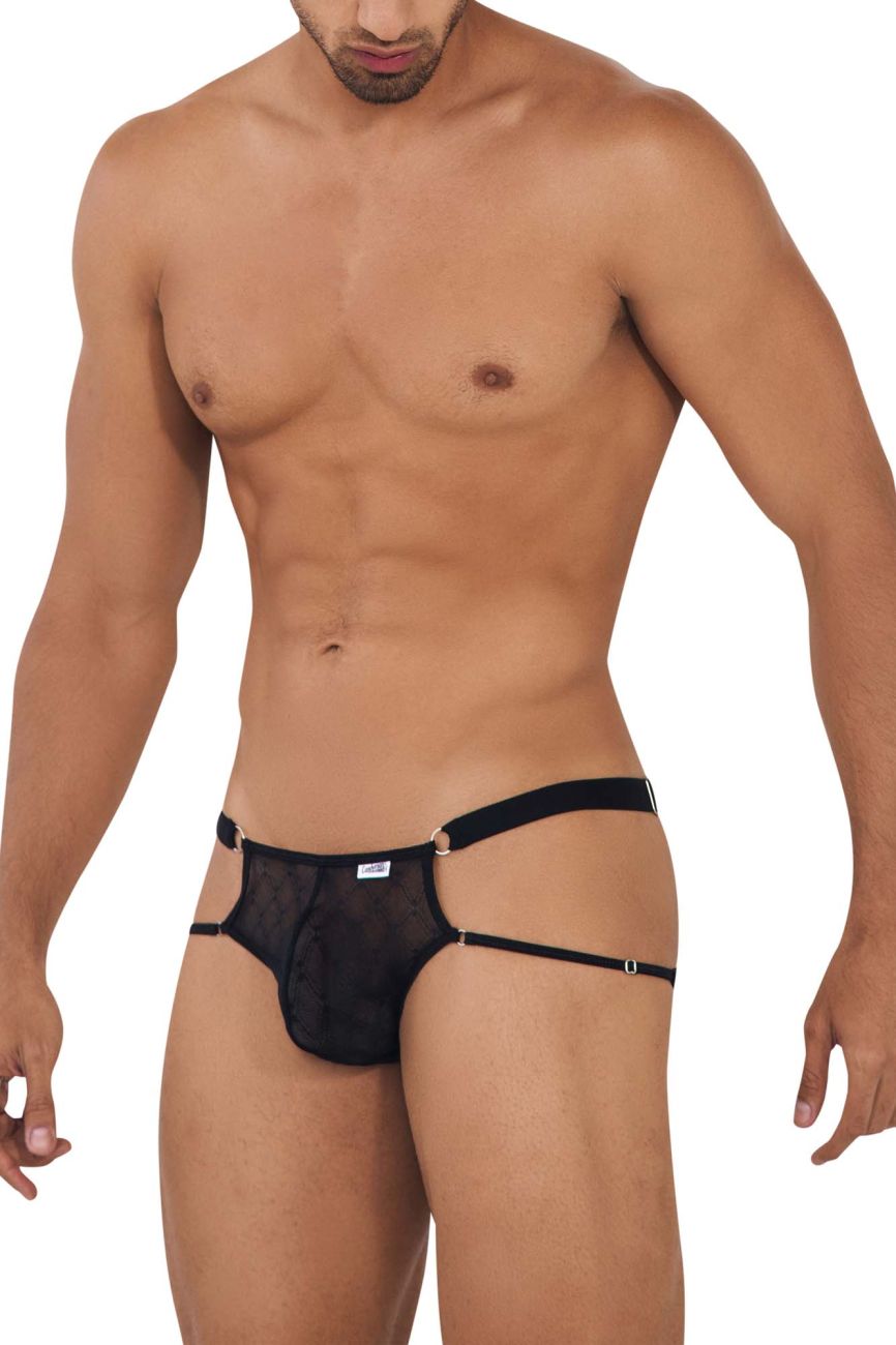 CandyMan Men's Underwear 99730 Lace Jockstrap Color Black