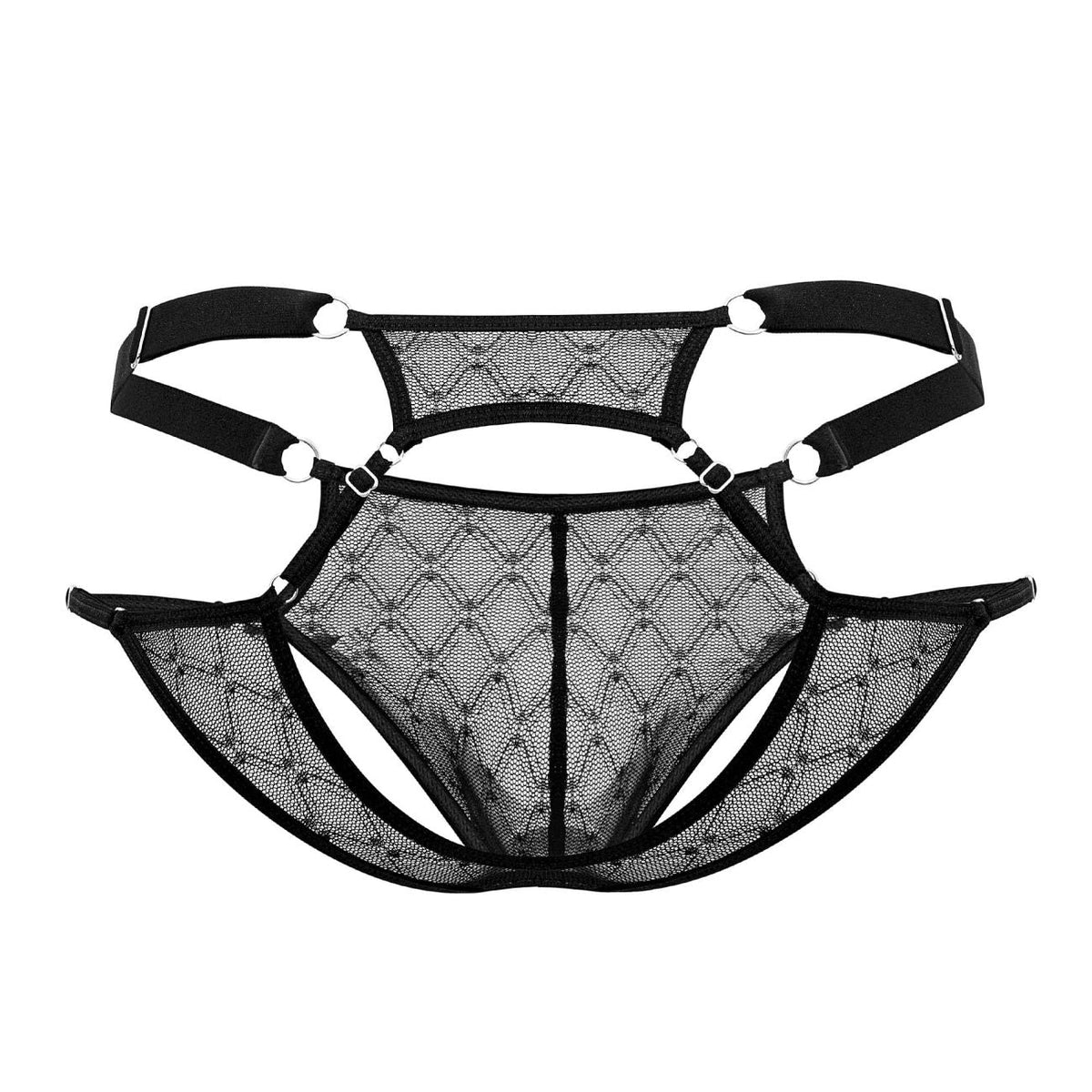 CandyMan Men's Underwear 99730 Lace Jockstrap Color Black