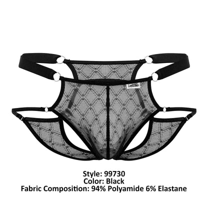 CandyMan Men's Underwear 99730 Lace Jockstrap Color Black