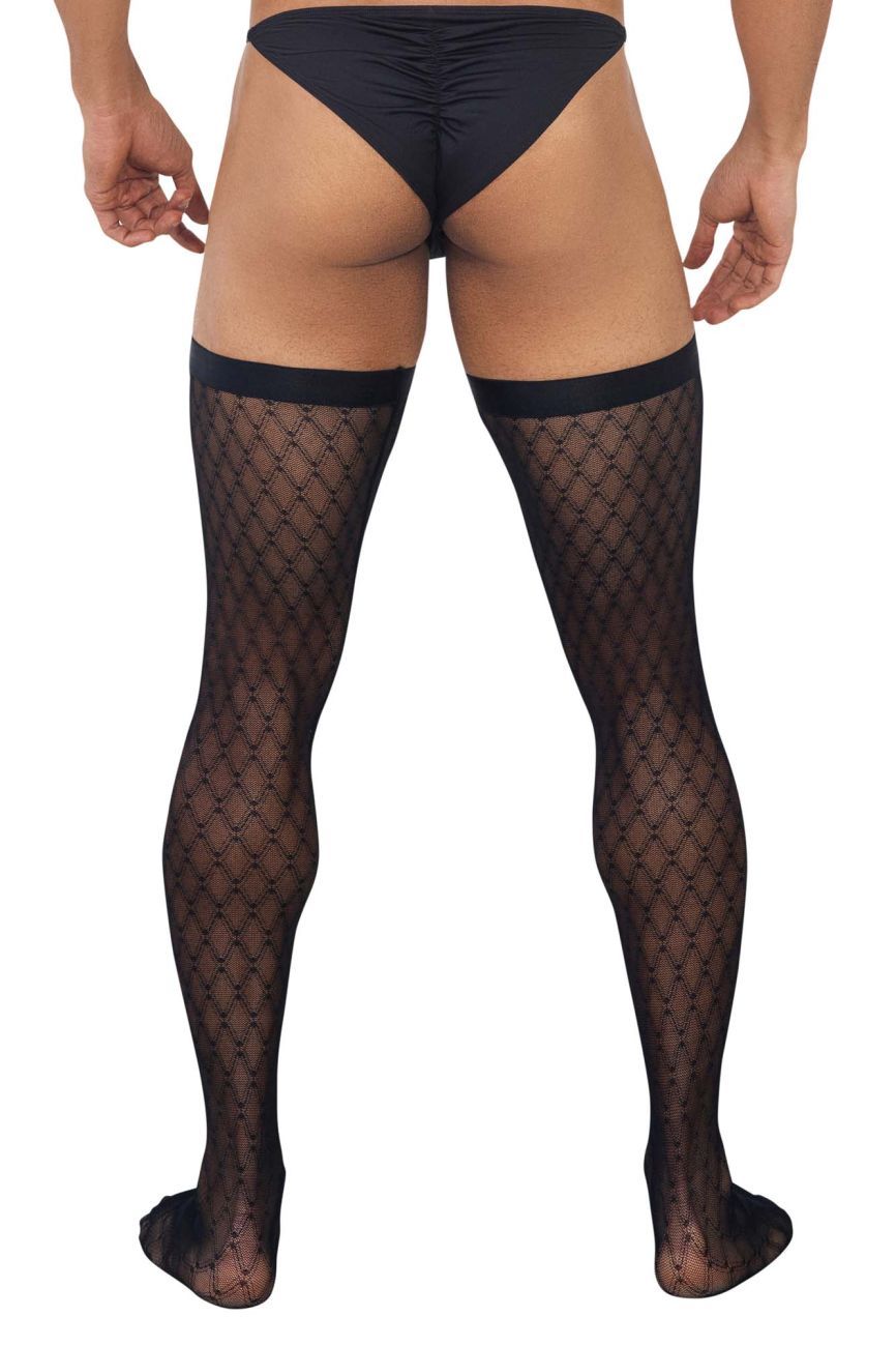 CandyMan Men's Underwear 99735 Mesh Thigh Highs Color Black