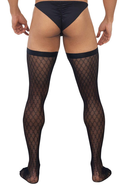 CandyMan Men's Underwear 99735 Mesh Thigh Highs Color Black