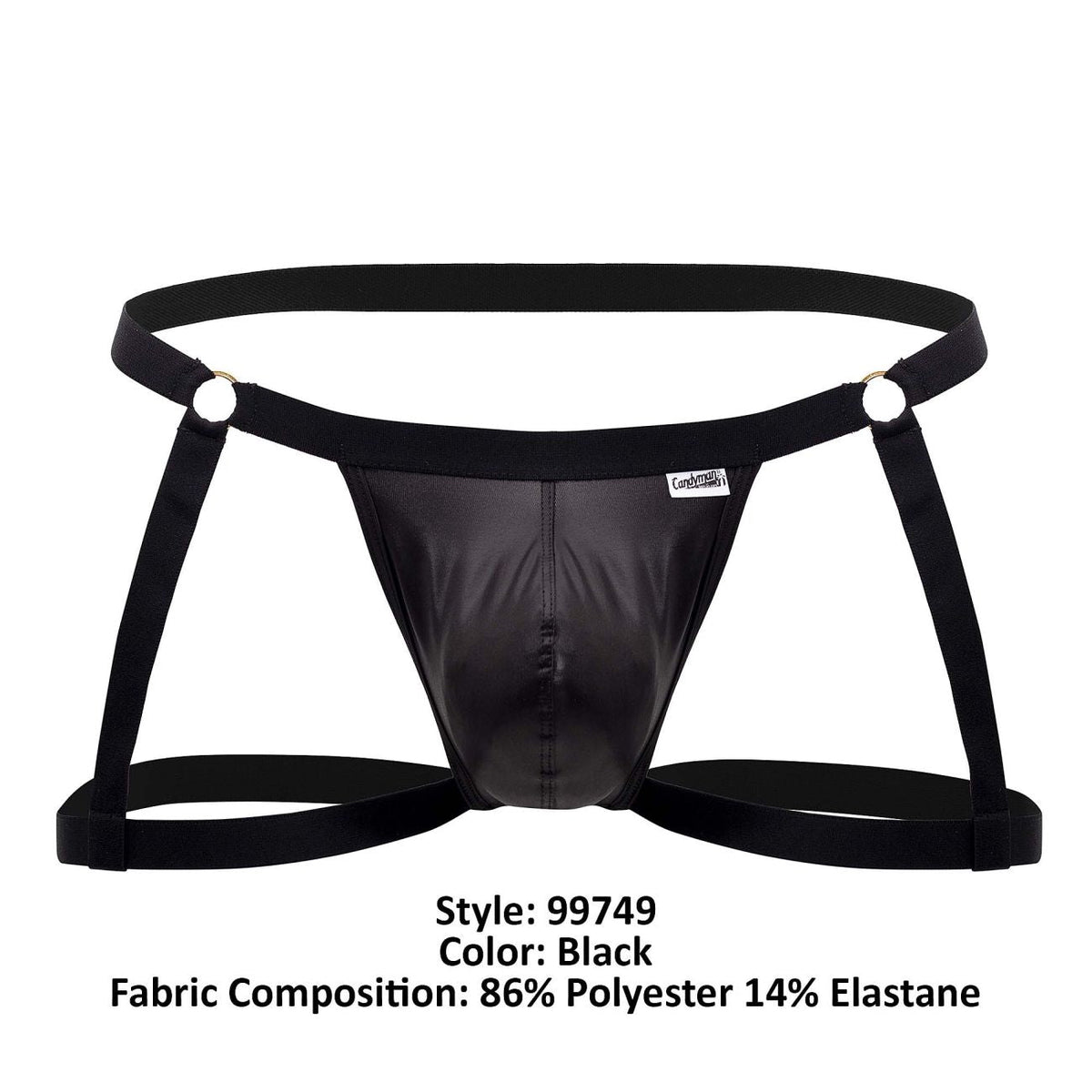 CandyMan Men's Underwear 99749 Garter Jockstrap Color Black