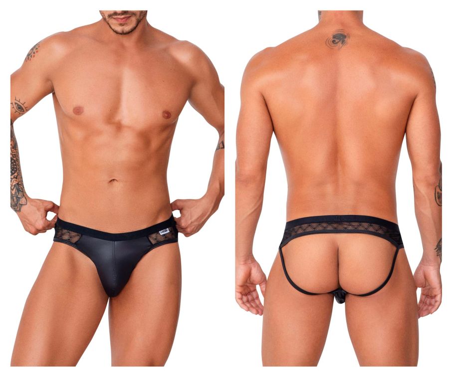 CandyMan Men's Underwear 99763 Lace Jockstrap Color Black