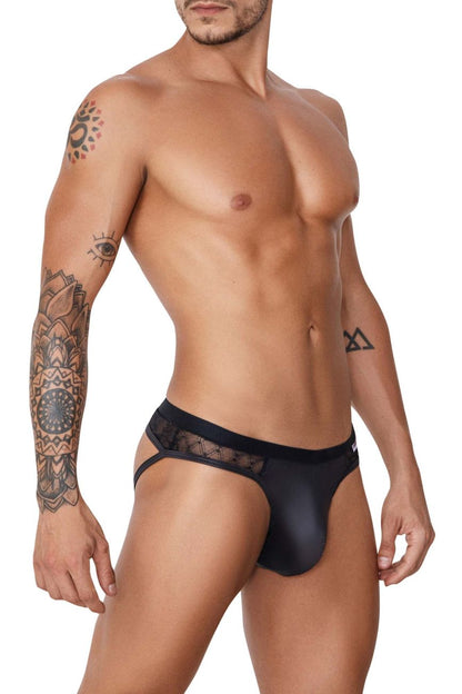 CandyMan Men's Underwear 99763 Lace Jockstrap Color Black