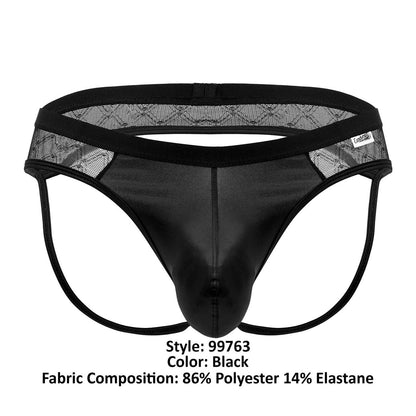 CandyMan Men's Underwear 99763 Lace Jockstrap Color Black
