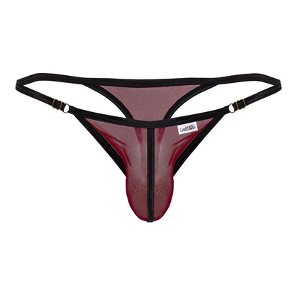 CandyMan Men's Underwear 99776 Mesh Thongs Color Burgundy