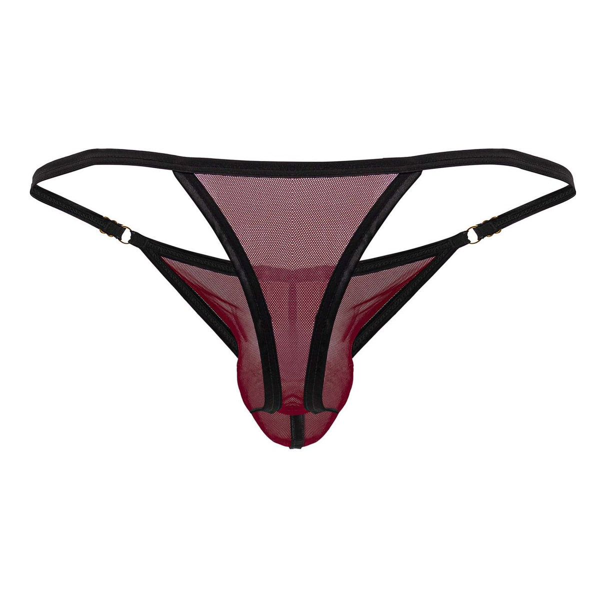CandyMan Men's Underwear 99776 Mesh Thongs Color Burgundy