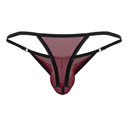 CandyMan Men's Underwear 99776 Mesh Thongs Color Burgundy
