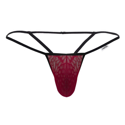 CandyMan Men's Underwear 99795 Mesh G-String Thongs Color Burgundy