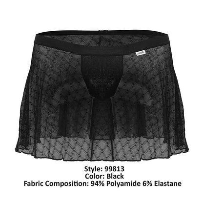 CandyMan Men's Underwear 99813 Mesh Skirt Color Black