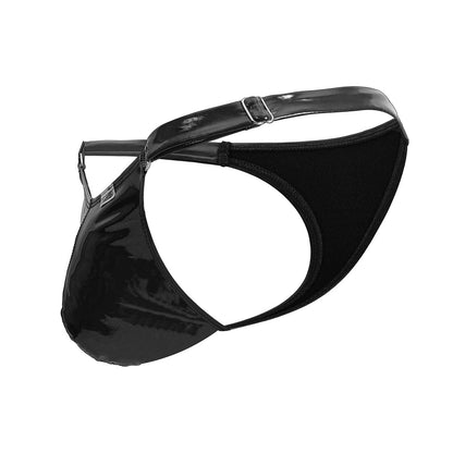CandyMan Men's Underwear 99819 Dom Thongs Color Gloss Black