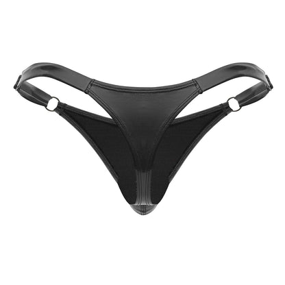 CandyMan Men's Underwear 99819 Dom Thongs Color Gloss Black