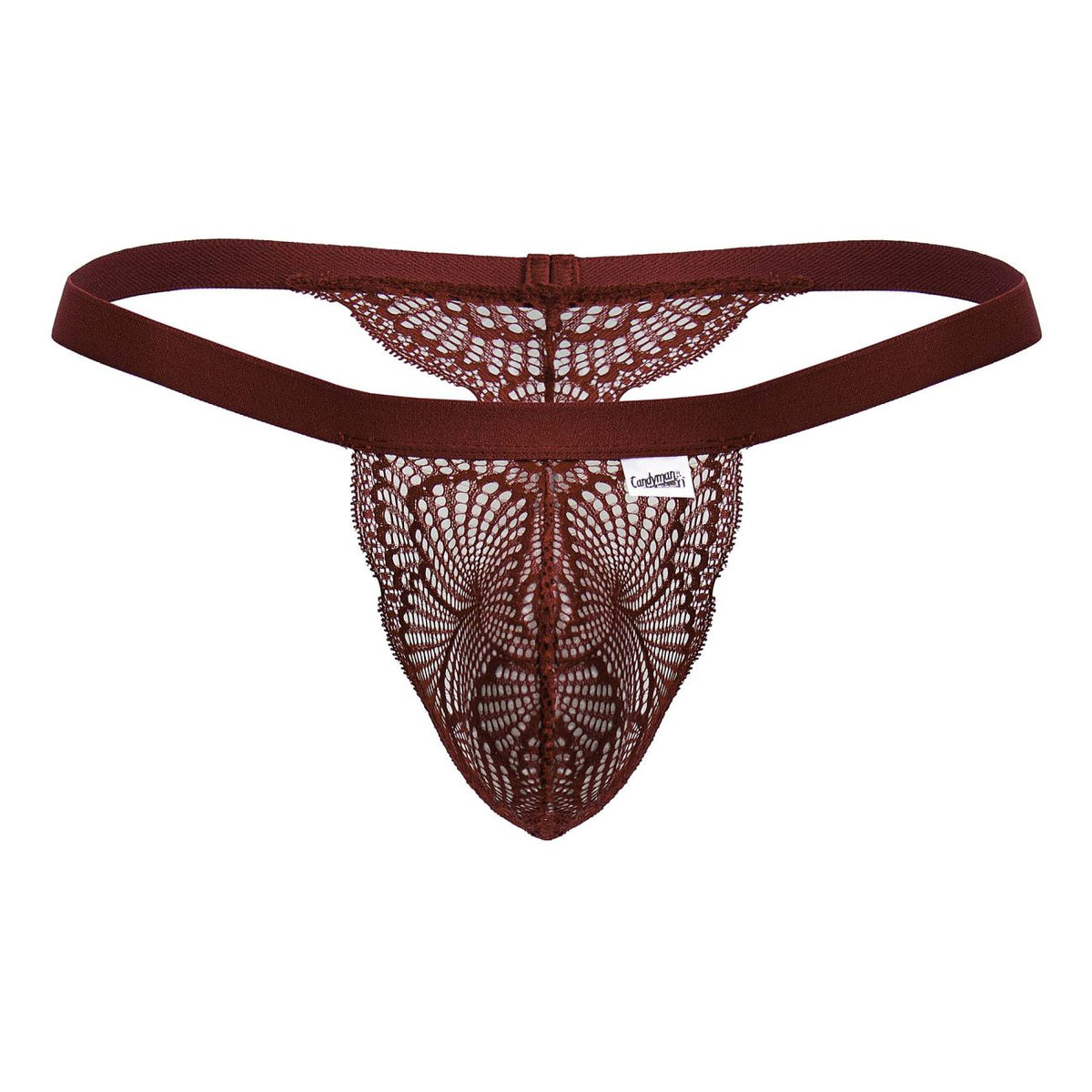CandyMan Men's Underwear 99823 Lace Thongs Color Wine