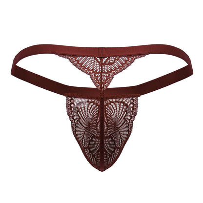 CandyMan Men's Underwear 99823 Lace Thongs Color Wine