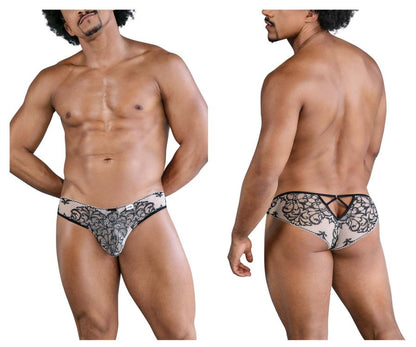 CandyMan Men's Underwear 99830 Lace Briefs Color Nude-Black