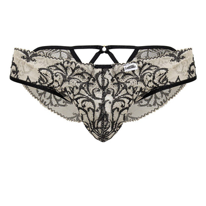 CandyMan Men's Underwear 99830 Lace Briefs Color Nude-Black