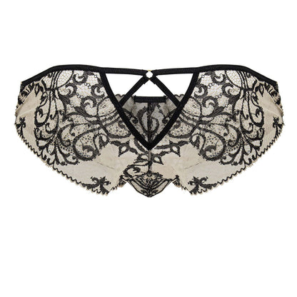 CandyMan Men's Underwear 99830 Lace Briefs Color Nude-Black