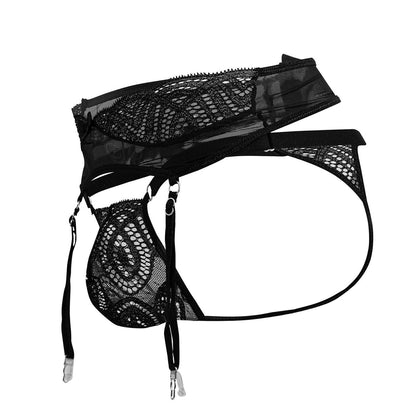 CandyMan 99837 Lace-Garter Outfit Color Black