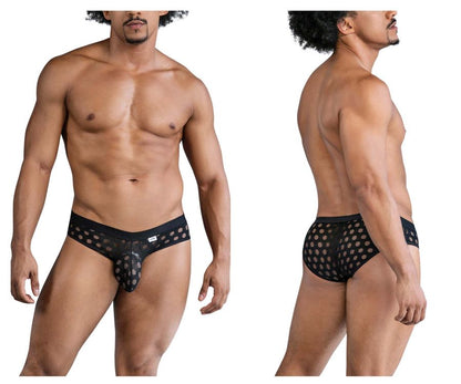 CandyMan Men's Underwear 99855 Polka Mesh Briefs Color Black