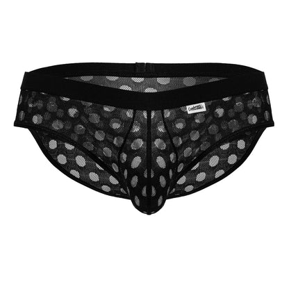 CandyMan Men's Underwear 99855 Polka Mesh Briefs Color Black