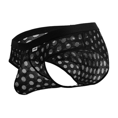CandyMan Men's Underwear 99855 Polka Mesh Briefs Color Black