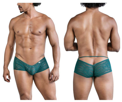 CandyMan Men's Underwear 99857 Lace Trunks Color Green