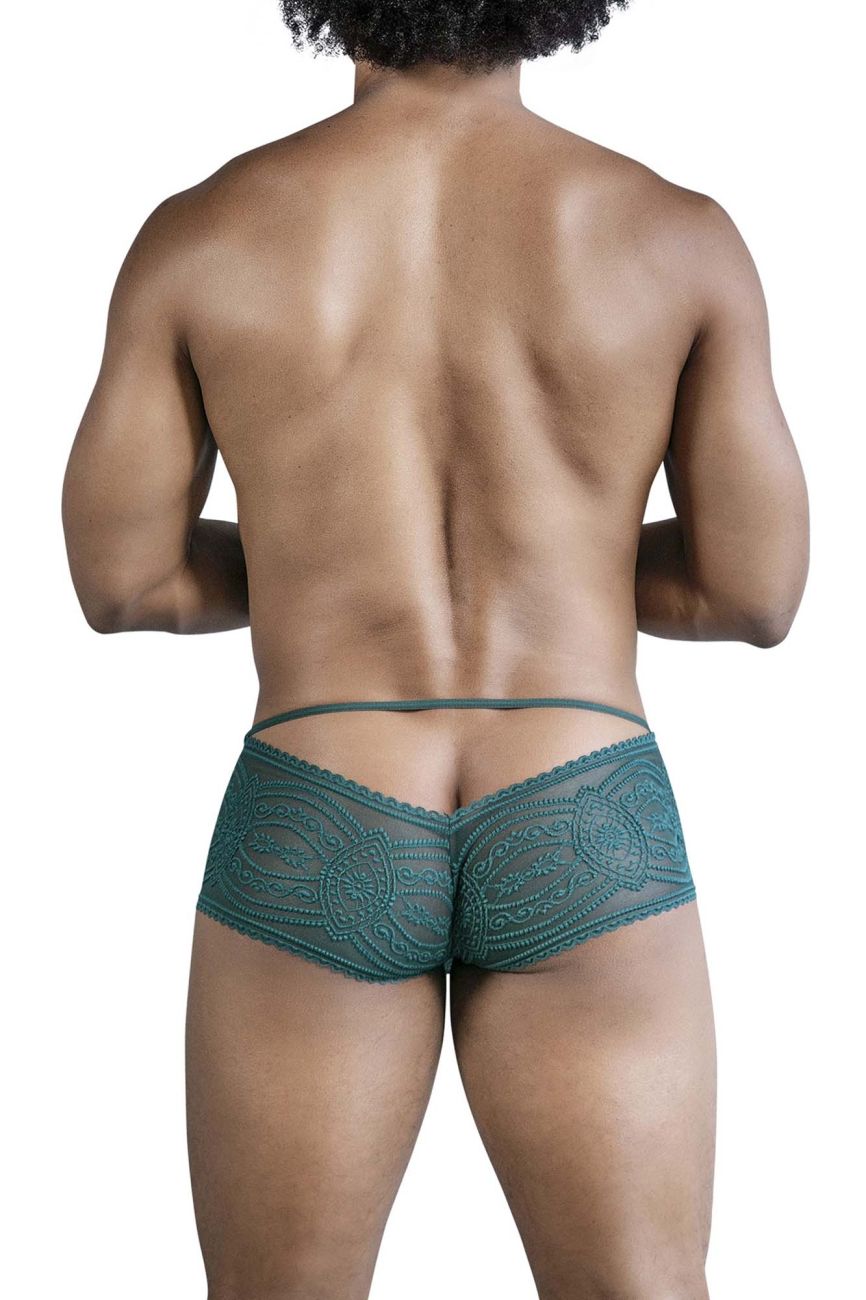 CandyMan Men's Underwear 99857 Lace Trunks Color Green