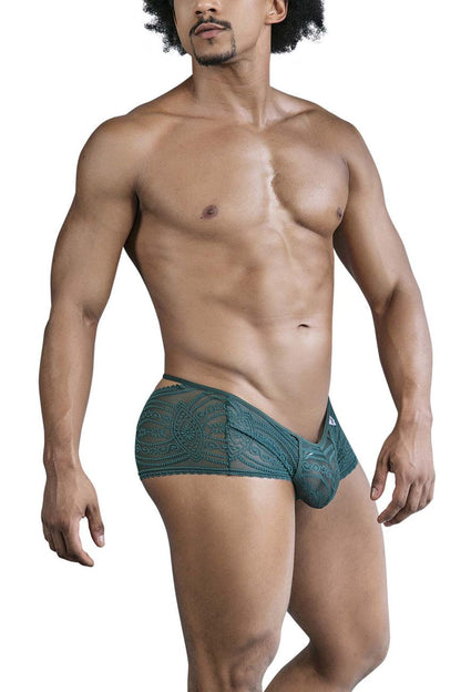 CandyMan Men's Underwear 99857 Lace Trunks Color Green