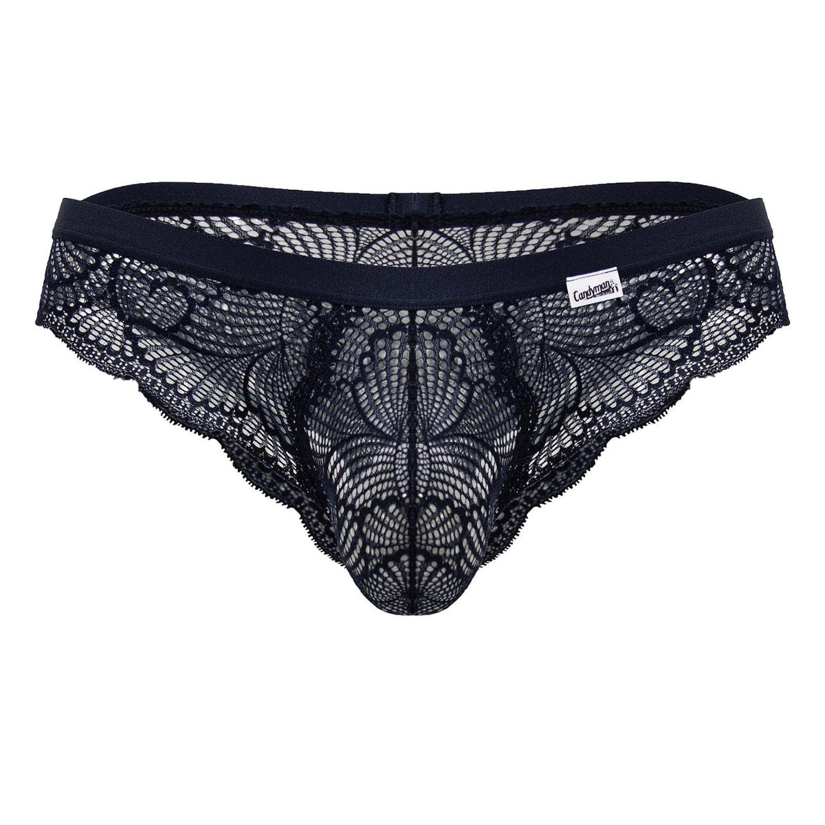 CandyMan Men's Underwear 99868 Lace Briefs Color Navy