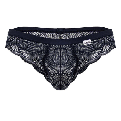 CandyMan Men's Underwear 99868 Lace Briefs Color Navy