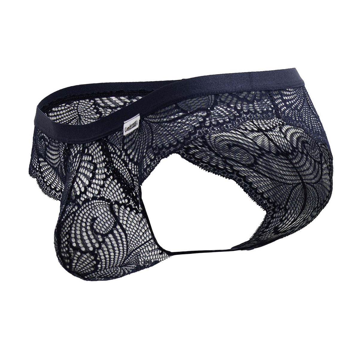 CandyMan Men's Underwear 99868 Lace Briefs Color Navy