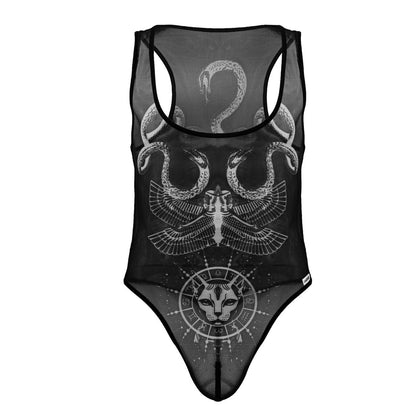 CandyMan 99869 Egyptian Bodysuit Color Black-White