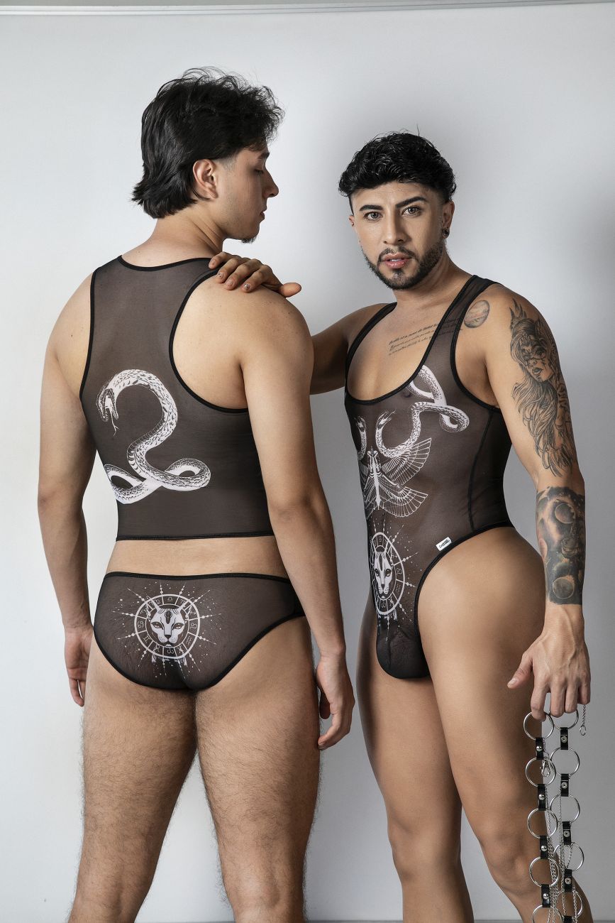 CandyMan 99869 Egyptian Bodysuit Color Black-White
