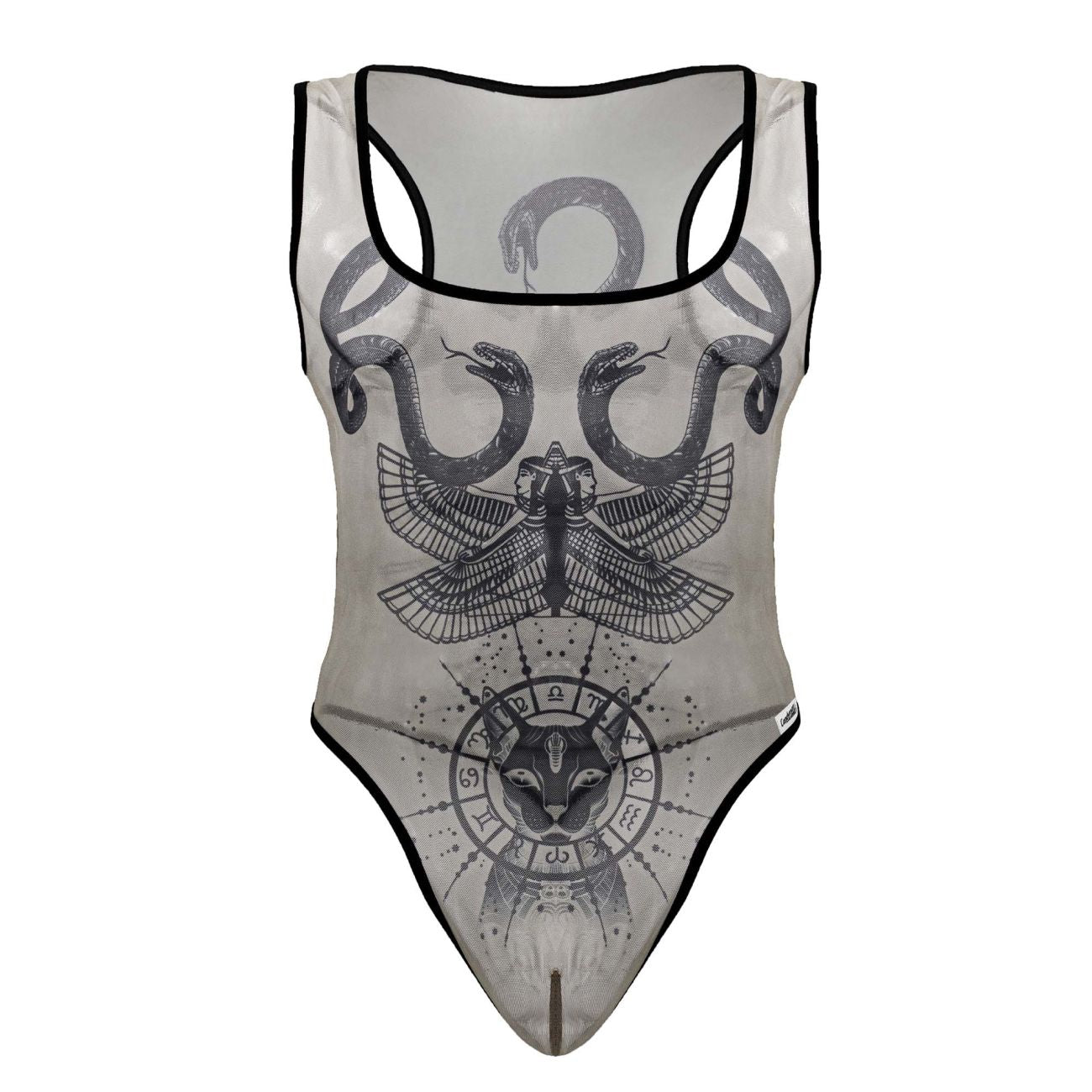 CandyMan 99869 Egyptian Bodysuit Color Nude-Black