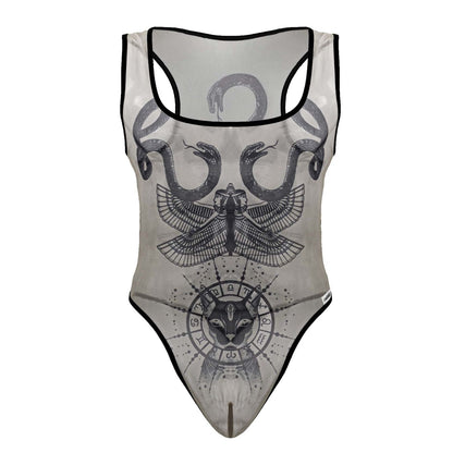 CandyMan 99869 Egyptian Bodysuit Color Nude-Black