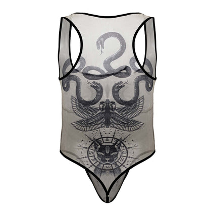 CandyMan 99869 Egyptian Bodysuit Color Nude-Black