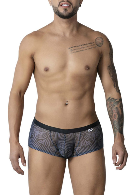 CandyMan Men's Underwear 99873 Egyptian Trunks Color Gray-Black