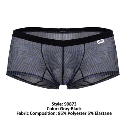 CandyMan Men's Underwear 99873 Egyptian Trunks Color Gray-Black