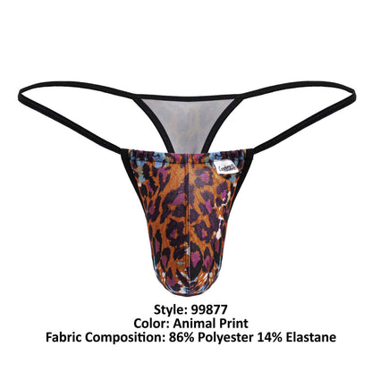CandyMan Men's Underwear 99877 Leopard Thongs Color Animal Print