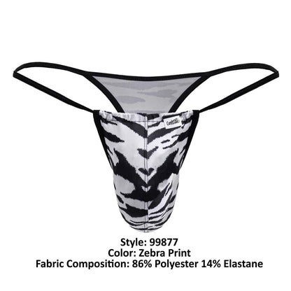 CandyMan Men's Underwear 99877 Zebra Thongs Color Zebra Print
