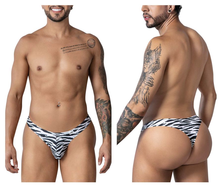 CandyMan Men's Underwear 99882 Zebra Thongs Color Zebra Print