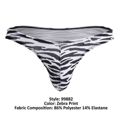 CandyMan Men's Underwear 99882 Zebra Thongs Color Zebra Print