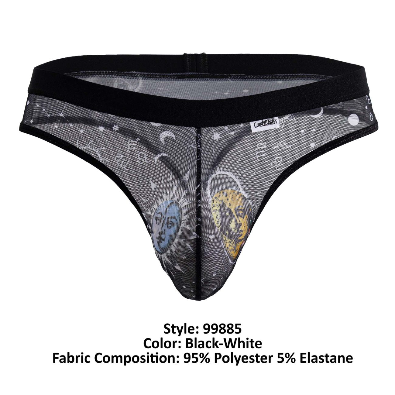 CandyMan 99885 Sun Moon Thongs Color Black-White