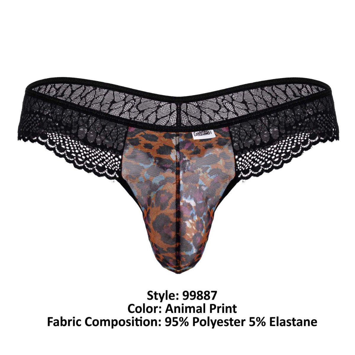 CandyMan Men's Underwear 99887 Leopard Thongs Color Animal Print