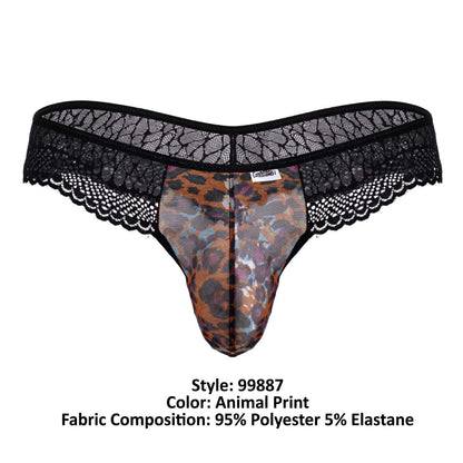 CandyMan Men's Underwear 99887 Leopard Thongs Color Animal Print