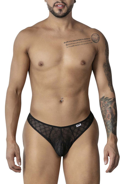 CandyMan Men's Underwear 99894 Geometric Mesh Briefs Color Black