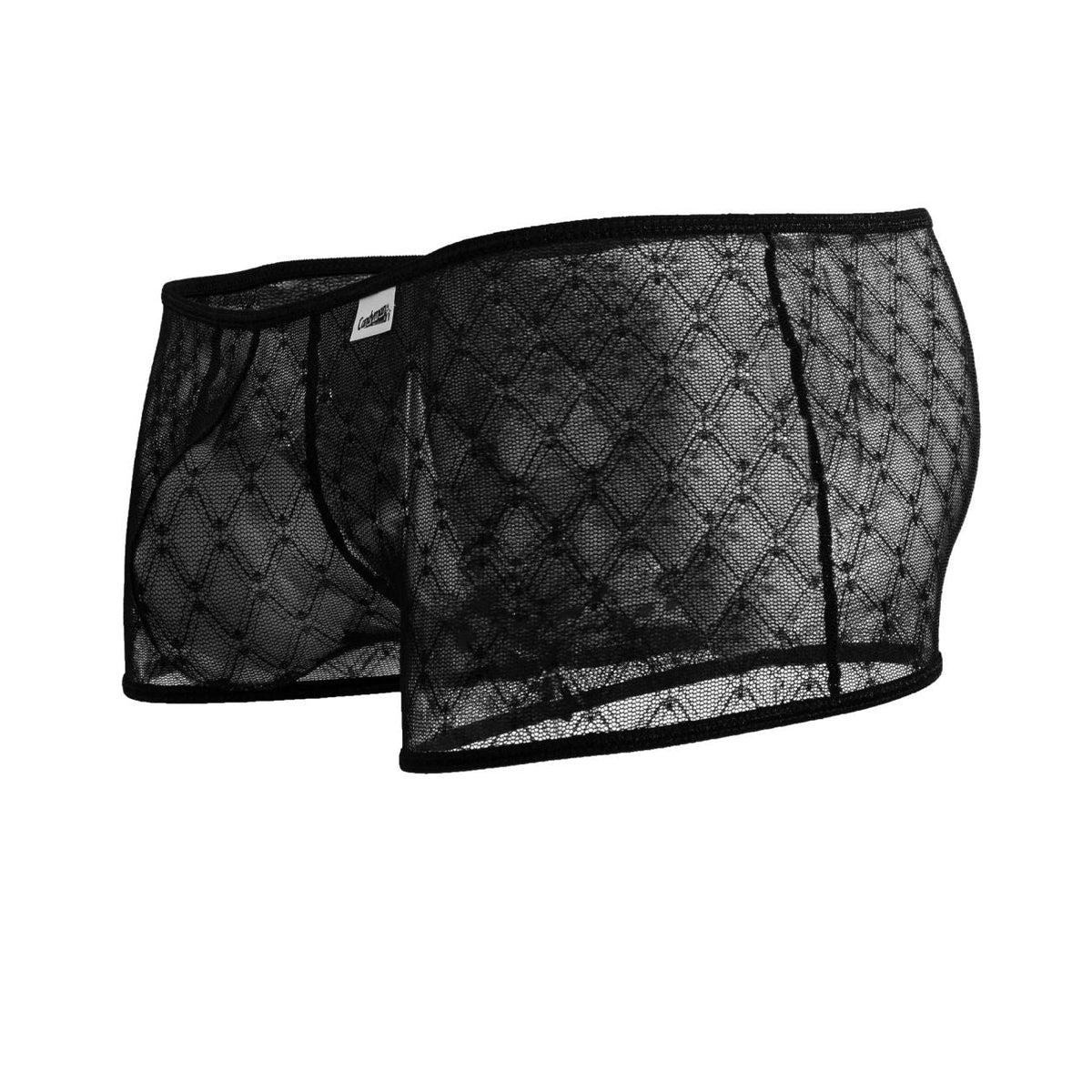 CandyMan Men's Underwear 99896 Geometric Mesh Trunks Color Black