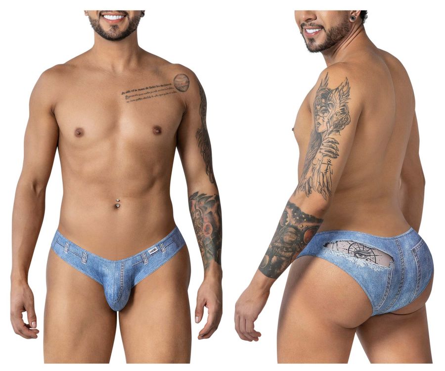 CandyMan Men's Underwear 99897 Cowboy Briefs Color Denim Blue